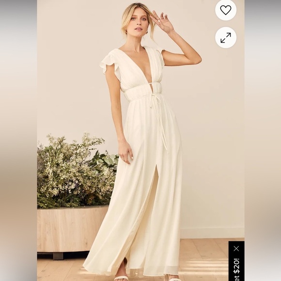 Lulu's I’m All Yours Cream Maxi Dress